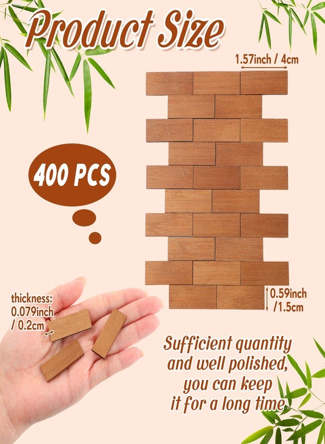 Burbell 400 Pcs Miniature Dollhouse Flooring 1: 12 Scale Mini Wooden Dollhouse Floor Boards Geometric Bamboo Furniture for Model Accessories - Image 2